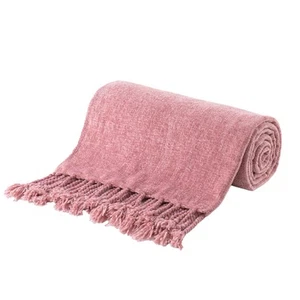 Chenille Throw Blanket for Couch, Soft Cozy Throw Blanket with Fringe Tassels... - Picture 1 of 9