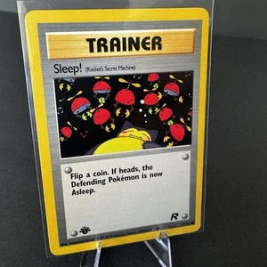 Trainer SLEEP! -79/82 - 1st Edition Team Rocket Set Vintage Pokemon Card - LP - Picture 1 of 2