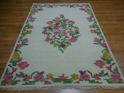 СОВРЕМЕННЫЙ КОВЕР ANATOLIA ПЛОСКОГО ПЛЕТЕНИЯ КИЛИМ ГЕОМАТРИЧЕСКИЙ ДИЗАЙН 4,8x6,8 - Изображение 1 из 4