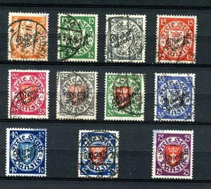 Danzig #O42-O52 (D017) Comp 1924-5 O/P on Coat of Arms, Used, FVF, CV$279.85 - Picture 1 of 1