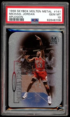 Michael Jordan 1998 Skybox Molten Metal Xplosion #141 PSA 10 Gem Mint POP 58 - Image 1 of 2
