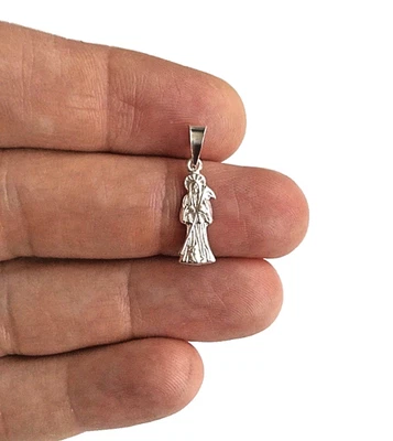 COLGANTE PARCA PLATA 925 / PLATA DIJE DE LA SANTA MUERTE - 20x6mm Foto 1 de 4