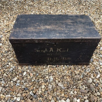 Victorian Rifle bde trunk foot locker. Punjab frontier. Named to 9429 Sgt Keel - Image 1 of 4