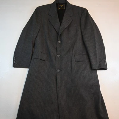 Gabardina parisina de colección Hart Schaffner Marx 43L 44L gris lana espiga EE. UU. Foto 1 de 4