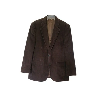 Lands End Corduroy Sports Coat Mens 44 Long Brown Two Button Lined Sportscoat - Image 1 of 4