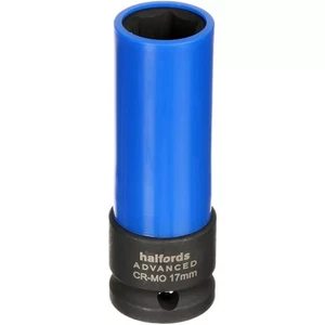 Halfords 1/2 Deep Impact Wheel Socket 17mm Nylon Sleeve Thin Wall *FREE POST* - Picture 1 of 3