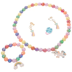  Kid Cartoon Necklace Toddler Jewellery for Girls Colorful Beaded - Picture 1 of 18