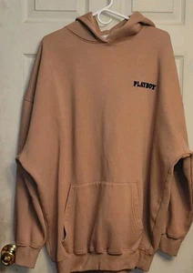 Missguided x Playboy Beige Oversized Matchstick Hoodie XXXL Big Thick Pullover - Picture 1 of 14