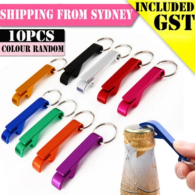 10Pcs Bottle Opener Keyring Metal Beer Bar Tool Keychain Gifts Random Colour Key - image 1 of 4