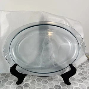 Tapa de cazuela Pyrex de colección 812 ovalada de repuesto borde de desplazamiento tinte azul transparente - Imagen 1 de 7