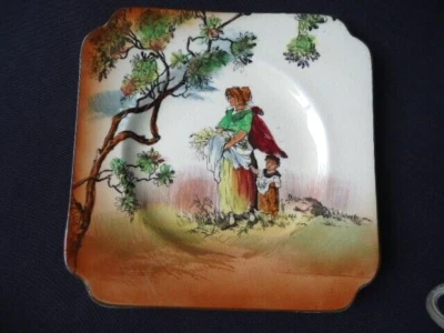 vintage royal doulton the gleaners  square sandwich bread & butter plate d4987 - Image 1 of 3