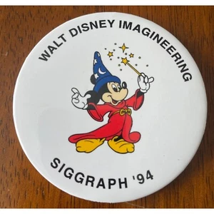1994 SIGGRAPH Walt Disney Imagineering Pin Button 3" Big badge Limited rare htf - Picture 1 of 3