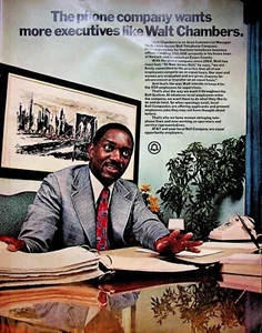 1972 AT&T Bell Company Stampa d'epoca Pubblicità Executive Walt Chambers Ponte di Brooklyn - Foto 1 di 1