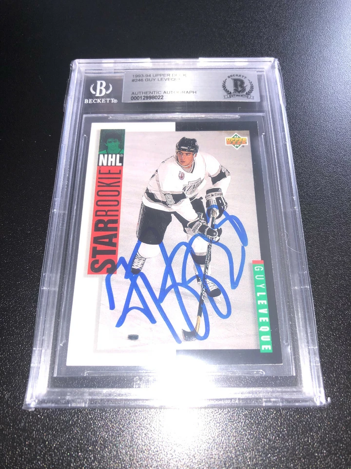 Guy Leveque Signed 1993-94 Upper Deck Card #246 Los Angeles Kings BAS Slabbed - Image 1 of 1