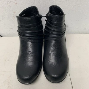 EASY STREET Womens Black Flexible Damita Round Toe Block Heel Booties 7.5 M - Picture 1 of 7
