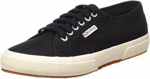 Zapatillas clásicas de lona Superga 2750 Cotu negras blancas para mujer - Imagen 1 de 7