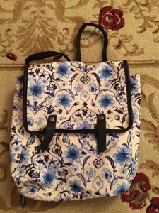Nuevo Bolso Mochila Azul Floral Tela Pájaros Correas Ajustables Abercrombie & Fitch - Imagen 1 de 12