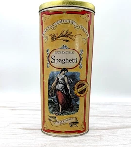 Retro Italy Luce DeCielo Spaghetti Collector's Tin Brass Knob Lid Kitchen Decor - Picture 1 of 16