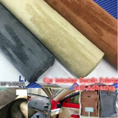 143x50cm Self Adhesive Faux Suede Fabric Wrap Film Sticker Stretch DIY Craft - Image 1 of 4