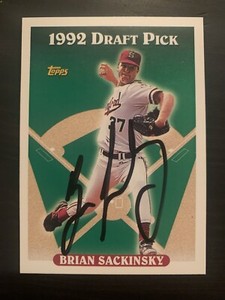 1993 Topps #647 Brian Sackinsky Baltimore Orioles Signed Card Autographed