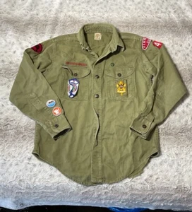 True Vintage Boy Scouts Denver Colorado Rare Patch Outdoor USA Uniform Shirt - Picture 1 of 11