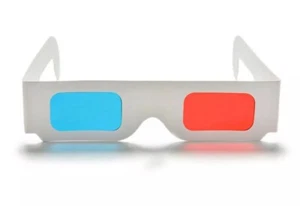 2 Sets of 3D Glasses Universal Anaglyph Cardboard Paper Red Blue Cyan For Movie - Picture 1 of 2