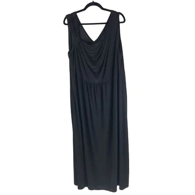 Tiana B Maxi Dress Sleeveless Draped Stretch Black 2X - Image 1 of 3