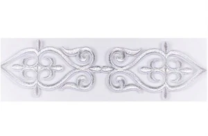 STOFFAPPLIKATION THERMOAUFKLEBER: Silberrand 19*5cm (05) - Bild 1 von 1