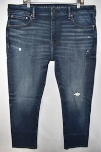New American Eagle AE Slim AirFlex + Distressed Blue Jeans Mens Size 40x30 - Picture 1 of 11