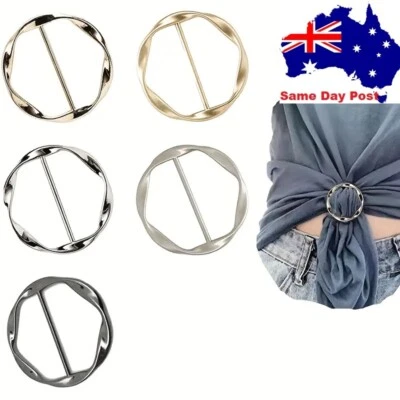 Scarf Ring Clip T-shirt Tie Clips For Fashion Metal Round Circle Clip Buckle - image 1 of 4