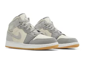 Air Jordan 1 Mid SE GS Coconut Milk Particle Grey Kid’s Size 4Y / Women’s 5.5 - Picture 1 of 5
