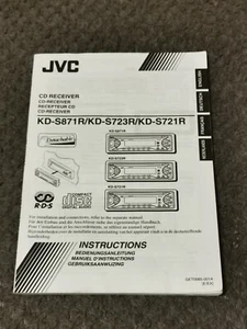 GENUINE JVC KD-S871R/KD-S723R/KD-S721R Car CD Receiver Instruction Manual - Picture 1 of 2