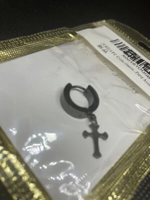 Piercing cruzado de titanio de moda 0,51" negro #315 Foto 1 de 3