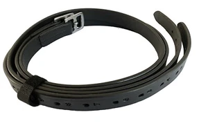 Turners Cuero Negro Estribo Cuero Adultos o Niños 20-45" + 46" 48" 52" 56" - Imagen 1 de 3