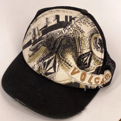 Volcom graphic arts numbers legs eye pattern trucker cap surf skate - Image 1 of 4