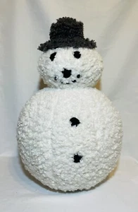 POTTERY BARN ARCHIE THE SNOWMAN Teddy Faux Fur Pillow w/ Tags Christmas 9”x 14" - Picture 1 of 10