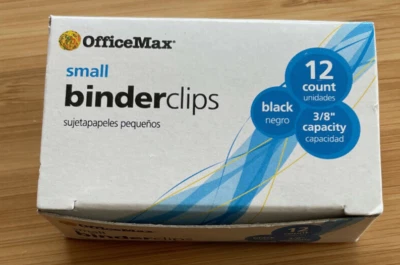 Clips de carpeta pequeños Offficemax 12 unidades negros Foto 1 de 2