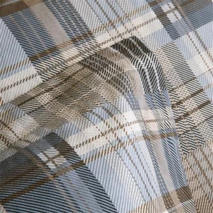 COZY BLUE PLAID 2pc Twin COMFORTER SET : BROWN CABIN LODGE DOWN ALTERNATIVE - Picture 1 of 7