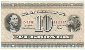 DÄNEMARK - 10 Kronen 1954-55. P44b (DM005) - Bild 1 von 2