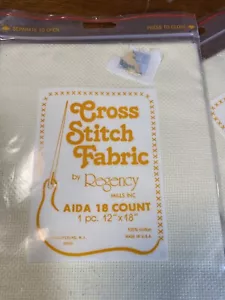 Tessuto punto croce Aida Regency Mills 14 pezzi - bianco 12" x 18" - 100% cotone - Foto 1 di 3