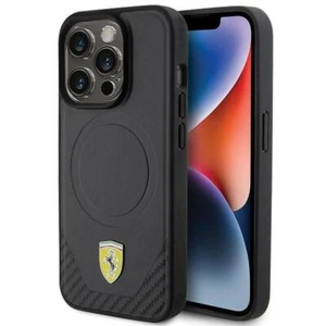 Ferrari Carbon Metal Logo Case with MagSafe for iPhone 15 Pro 6.1" Black - New - Picture 1 of 3