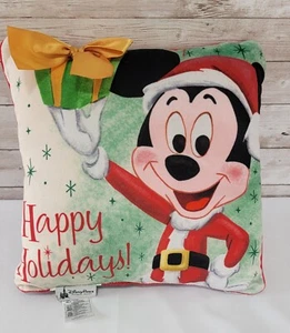 Disney Parks Mickey Mouse Happy Holidays Weihnachten quadratisches Kissen 11 x 11 Retro - Bild 1 von 10
