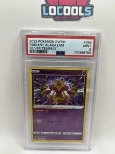 Pokemon Radiant Alakazam 059/195 Holo Rare Silver Tempest PSA 9 MINT - Picture 1 of 2