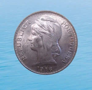 PORTUGAL 50 CENTAVOS 1916 SILVER LIBERTY HEAD KM 561 #4484# - Picture 1 of 2