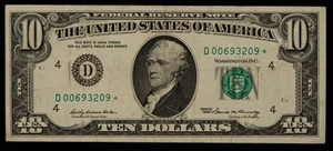 FR 2018-D* $10 1969 Federal Reserve Note US - Star Note - SKU-CA1341 - Picture 1 of 2