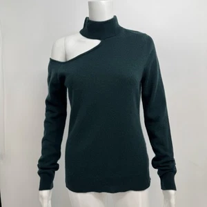 NEW Antonio Melani Tina Cut-out Turtleneck 100% Cashmere Sweater Size M Forest - Picture 1 of 8