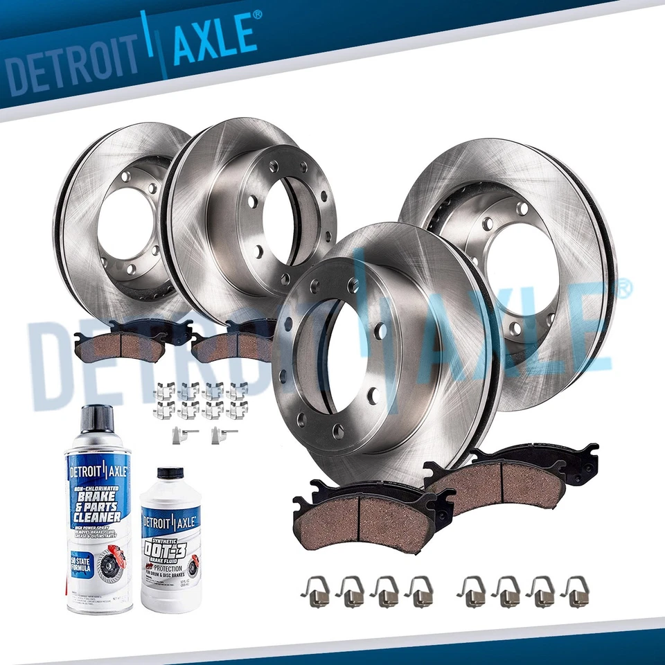 Kit de pastillas de freno rotores de disco delanteros traseros 4x4 para Ford F-250 F-350 SD 2005 2006 2007 Foto 1 de 4