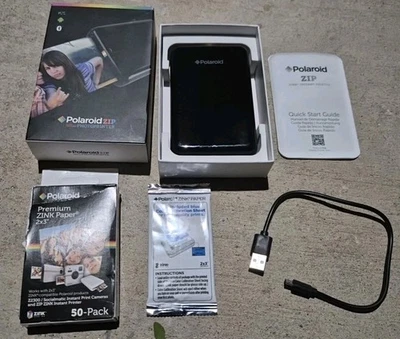 Polaroid Zip Mobile Mini Instant Printer Black (POLMP01B) & 60 Sheets Paper - Image 1 of 4