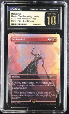 MTG Meteorfall (Sephiroth)  Secret Lair Rainbow Foil CGC Pristine 10 Pop 2 - Image 1 of 2