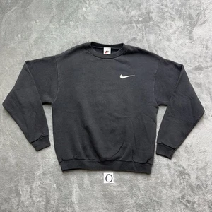 Vintage Nike Crewneck Sweatshirt 90s Black Youth XL(18-20) Embroidered Swoosh - Bild 1 von 8